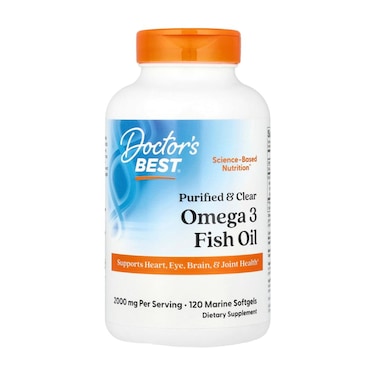 Doctor's Best Purified &amp; Clear Omega 3 Fish Oil&nbsp;, 120 Marine Softgels, 2000 mg