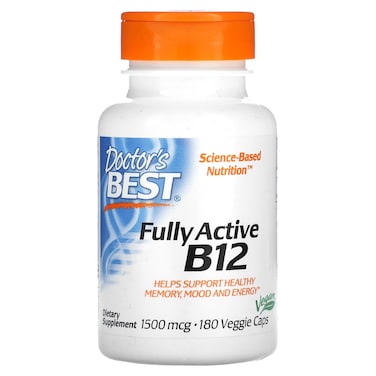 Doctor's Best Fully Active B12, 180 Veggie Capsules, 1500 mcg 5000 IU