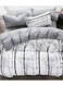 UAE - Designed Duvet cover sets - Queen, Double, Full beds (Duvet Cover: 205x205cm -Fitted Sheet:180x200cm - 2xPillowcases: 50x75cm) Microfiber for durability and softness (White and Gray)