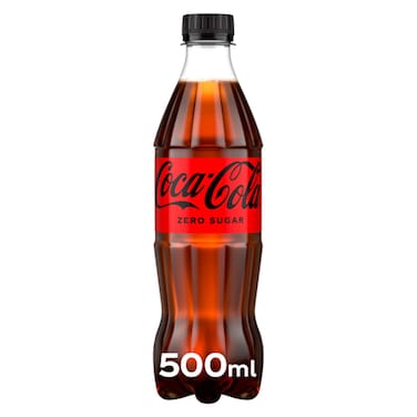 Coca-Cola Zero Sugar Carbonated Soft Drink PET Bottle, 500ml