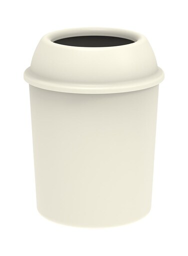 10L Round Dust Bin Comp (Off White) Off White 10.0Liters