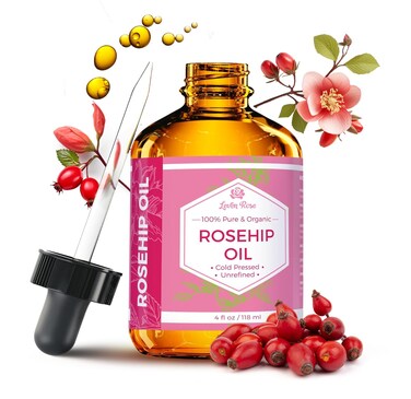 Leven Rose Rosehip Seed Oil for Face 4 oz - Pure Rosehip Oil for Face - Unrefined Cold Pressed Rosehip Oil for Body - Nighttime Face Moisturizer for Hair, Skin &amp; Nails