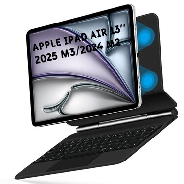 ZOOMEE Magic Keyboard Case For iPad Air 13 inch M3 2025 M2 Pro 12.9 Smart Cover Folio Multi-touch Magnetic Backlit Wireless Black