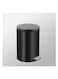 Stainless Steel Double Layer Dustbin with Pedal and Lid For Bathroom Kitchen,Silent Lidded Trash Bin,Fingerprint-Proof Modern Garbage Can,Round Bucket with Handle for Home Office (Black, 12L)