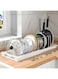 Pot and Pan Organizer, Expandable Pot Lid Organizer Holder with 10 Adjustable Compartment, Space-Saving Pot Lid Organizer for Cutting Board, Cookware, Baking, Cutting Boards, Lid, Dishes