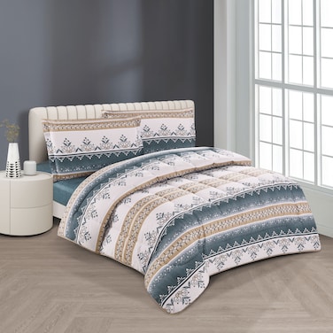 STARGOLD Microfiber Solid 4 Pieces Comforter Set Fitted Sheet, Pillowsham, Comforter 170X230 CM King Size Mattress SG-CP2016