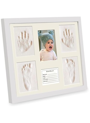 Oasisgalore Baby Clay Footprint Handprint Kit Photo Frame Newborn Keepsake Picture Frame Kit For Baby Gift