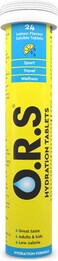 O.R.S Hydration Tablets - Soluble Sports Hydration Tablets With Natural Lemon Flavour, 24 Tablets