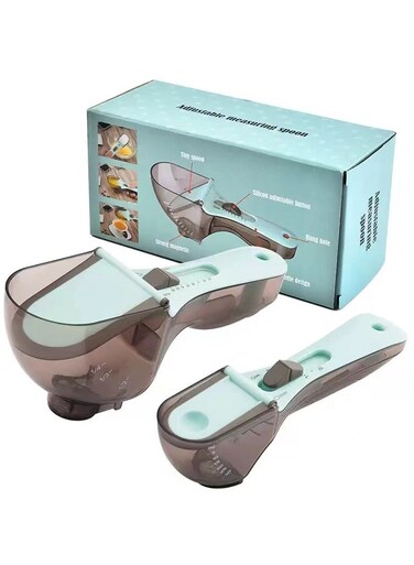 Tools Plastic Adjustable Scale Measuring Spoon Set