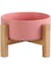Pink Ceramic Elevated Raised Cat Bowls,Cat Food Dish with Stand, Raised Cat Food or Water Bowls Anti Vomiting,Pet Bowl with Anti Slip Rubber pad,Stress Free for Cats and Small Dogs（400ML/13.5OZ)