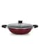 Wok Pan With Glass Lid Pfoa Free Lead Free 3 Layer Non-Stick Coating Cd Bottom Heat-Resistant Exterior Strong Bakelite Handle Premium Quality Aluminium Multi Color 30X8.5Cm Multi Color 30X8.5Cmcm