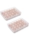 WWPTO 2PCS Plastic Refrigerator Egg Trays,2 x 24 Deviled Egg Tray Carrier with Lid,Clear Egg Holder Storage Container