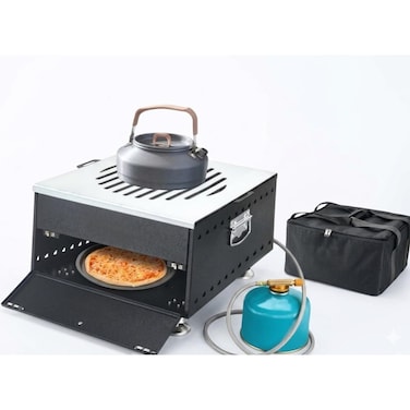 3-in-1 Portable Gas Grill &amp; Oven 8000W Stainless Steel BBQ Cooker with Hose &amp; Carry Bag
