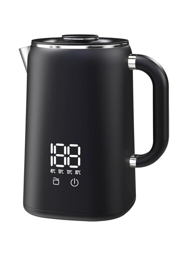 Electric Kettle, 304 Stainless Steel Interior, BPA-Free, Double Wall 1.7L Hot Water Boiler, 1500W Tea Kettle with Auto Shut-Off &amp; Boil Dry Protection, LED Indicator