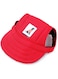 Dog Baseball Cap Puppy Visor Cap Sun Protection Hats with Ear Holes and Adjustable Neck Strap for Small Medium Dogs Cats Kitten (Red, S)