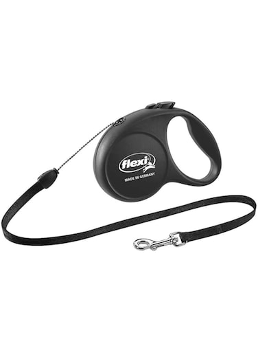 Flexi FUN retractable lead size S, Cord 5 m, for dogs up to 12 kg, black.