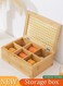 Wooden Tea Bag Organizer Storage Box, 6 compartment tea bag partition box, desktop storage rack with lid, suitable for coffee, tea, bagged drinks, tea room home and hotel 24 * 16.5 * 9cm