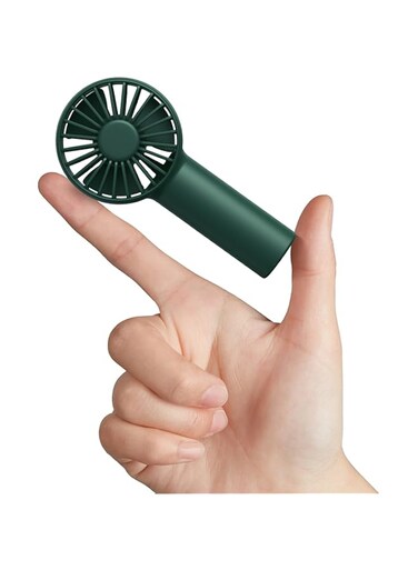 JISULIFE Mini Fan Battery Operated Handheld Fan with 2000 mAh Battery or USB Powered Personal Mini Fan,3 Speeds,Enhanced Airflow, Rechargeable Quiet Pocket Fan for Home,Outdoor-Dark Green