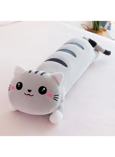 Long Cat Plush Pillow Cute Cat Plush Long Body Pillow Soft Cat Animal Body Pillow Kitten Plush Throw Pillow for Girlfriend