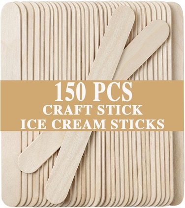 150 Pcs Craft Sticks Ice Cream Sticks,6" x 3/4" Sticks Natural Wood Popsicle Craft Sticks Treat Sticks Ice Pop Sticks for DIY Crafts