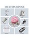 MOBCOS Mini Pouch Keychain &ndash; Cute Round Zipper Coin Purse &amp; Multipurpose Mini Storage Bag with Keyring for Coins, Cash, Keys and Small Essentials   Pink Rabbit