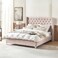 Chelsea Tufted Upholstered Queen Size Bed (160 X 200 CM) Pink Color