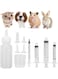 ACICSCK Silicone Feeding Nipple and Syringes, Kitten Puppy Feeding Bottles, Newborn Small Animals Milk Bottles for Nursing with Replacement Nipples, Pet Feeder Set Reusable