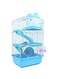 YLmeet Blue 3-Level Hamster Villa, Portable, Easy to Assemble, Small Animal Cage, 45cm * 22.5cm * 15.5cm