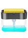 2in1 Kitchen Dish Soap Dispenser with Sponge Holder, Premium Quality Countertop Pump for Easy Refills, Durable Dark Gray Design