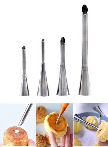 Stainless Steel Cream Icing Piping Nozzle Tip Cream Puff Decor Small Pastry Icing Piping Tool