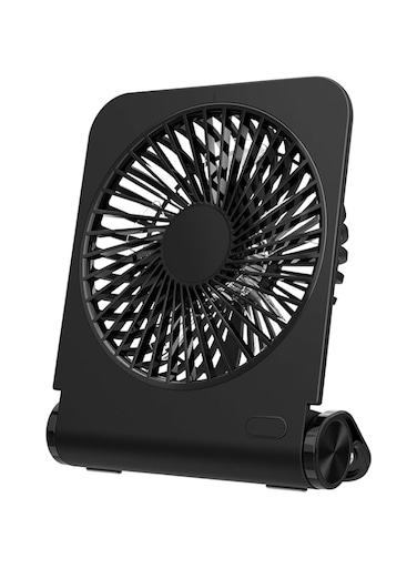 NALACAL Small Desk Fan, with Strong Airflow &amp; Quiet Operation, Rechargeable Desk Fan, 4 Speeds, Fully Foldable Table Fan, USB C Desktop Fan, Travel Fans for Holiday Portable Strong Wind, Black