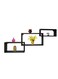 FLOATING WALL SHELVES INTERLOCKED 3PCS SET BLACK SIZE: 104x9.8x47cm, 34x9.5x15cm/39x9.5x20cm/44x9.5x25cm