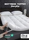 Mattress Topper 120x200+5cm Thick 600GSM Filling and Plush Brushed Fabric with 4-Side Elastic Bands for Secure Fit White Extra Thick Bed Topper Fluffy Super Soft Topper