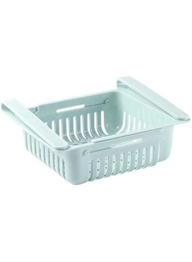 Dubai Gallery Retractable Fridge Organizer Pull Out Drawer Refrigerator Clip On Under Shelf Basket For Kitchen Storage White 11.22Inch