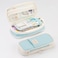 Angoo Macaron Double-layer Retractable Large-capacity Pencil Case Stationery Box - Light Blue