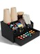 Station Organizer, Coffee Bar Organizer for Countertop, Wooden Coffee Station with Drawer, Tea and K Cup Storage Rack, Coffee Pod Holder for Home and Office Counter Organization, Black