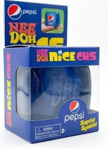 Pepsi Nee Doh Nice Cube Hard Squishy Sensory Toy, Limited Edition Stress Relief Fidget Cube, Collectible Squishy Toy for Kids and Adults