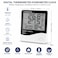 Indoor Outdoor Thermometer Hygrometer HTC-2 Digital Temperature Humidity Gauge with Large LCD Screen, Clock and Memory Function