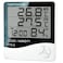 Indoor Outdoor Thermometer Hygrometer HTC-2 Digital Temperature Humidity Gauge with Large LCD Screen, Clock and Memory Function