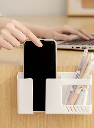 Wall-Mounted Non-Punching Remote Control Storage Box Rack TV Air Conditioning Mobile Phone Charging Rack