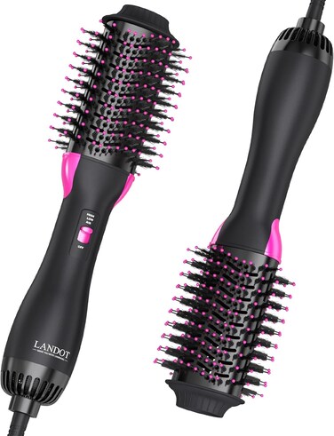 Hair Dryer Brush Blow Dryer Brush 2 in 1, Ionic Titanium Hair Dryer &amp; Styler for Frizz-Free Smooth &amp; Voluminous Hair, Salon Blowout at Home for All Hair Types