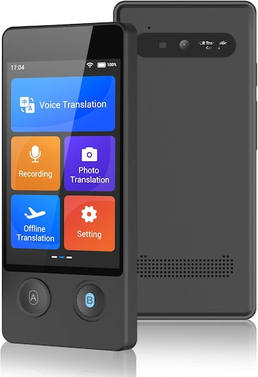 Language Translator Device, 2024 Instant Two-Way Language Translator, 144 Languages Supported, Online/Offline/AI/Voice/Photo Translation, Portable Translator Device for Business Learning Travel
