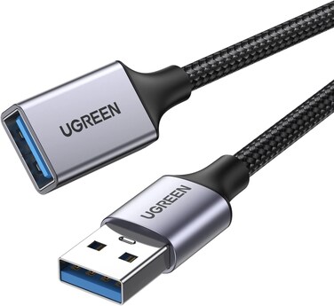 UGREEN Extension Cord 1M USB A Male to Female Extension Cable USB 3.0 Extender 5Gbps Data Transfer Compatible with Webcam, Phone, Hub, Mouse, Keyboard, Hard Drive, Headset, Flash Drive