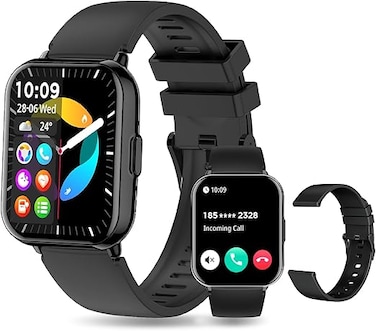 PEJE Smart Watches For Men,1.83" Display,Prayer Alerts,Arabic Support,Bluetooth Calls,1ATM Waterproof,Spo2/Hr/Sleep Tracking,123+ Sports Modes,7-Day Battery (280mah),Ios/Android. (Black)