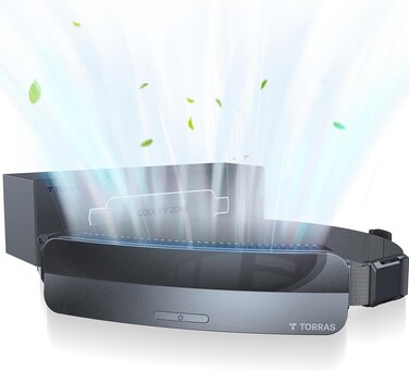 torras COOLIFY ZONE Wearable Waist Fan, Belt Fan with Unique PCM, Personal Fan, Portable Fan Large Air Volume, Travel Fan for Camping/Outdoor, Waist Blower Runtime 15H, Moonlight Silver
