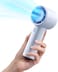JISULIFE Portable Handheld Fan, 4000mAh Rechargeable Mini,Up to 22 Hours Cooling,5 Speed Strong Wind, Handheld Personal Fan for Travel Outdoor Camping Beach Makeup（Blue）