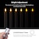 SoulBay Black Flameless Taper Candles, 9.7" Battery Operated Real Wax Honeycomb LED Window Candle Sticks with Remote &amp; Timer, Flickering Realistic Bright Lights for Table Halloween Decorations, 6PCS