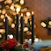 SoulBay Black Flameless Taper Candles, 9.7" Battery Operated Real Wax Honeycomb LED Window Candle Sticks with Remote &amp; Timer, Flickering Realistic Bright Lights for Table Halloween Decorations, 6PCS