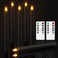 SoulBay Black Flameless Taper Candles, 9.7" Battery Operated Real Wax Honeycomb LED Window Candle Sticks with Remote &amp; Timer, Flickering Realistic Bright Lights for Table Halloween Decorations, 6PCS