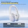 QCY H3 LITE Wireless Over Ear Bluetooth Headphones, Active Noise Cancelling Headphones, 60H Playtime, MutiPoint Connection, Bluetooth 5.3 Headsets for Travel, Home Office(White)